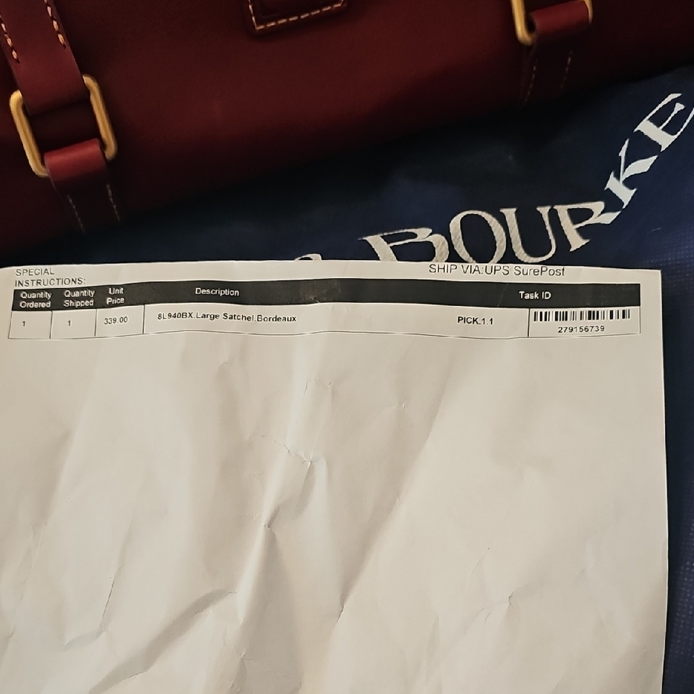 Dooney & Bourke Maroon Leather Satchel - Picture 3 of 17